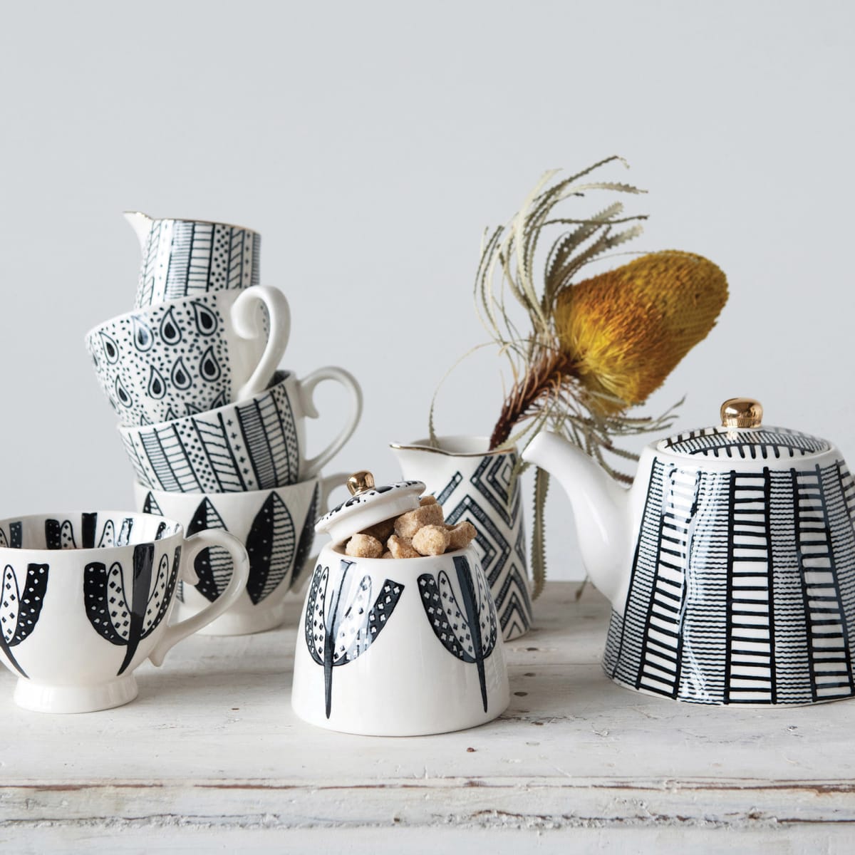 Azucarero diseño blanco y negro1