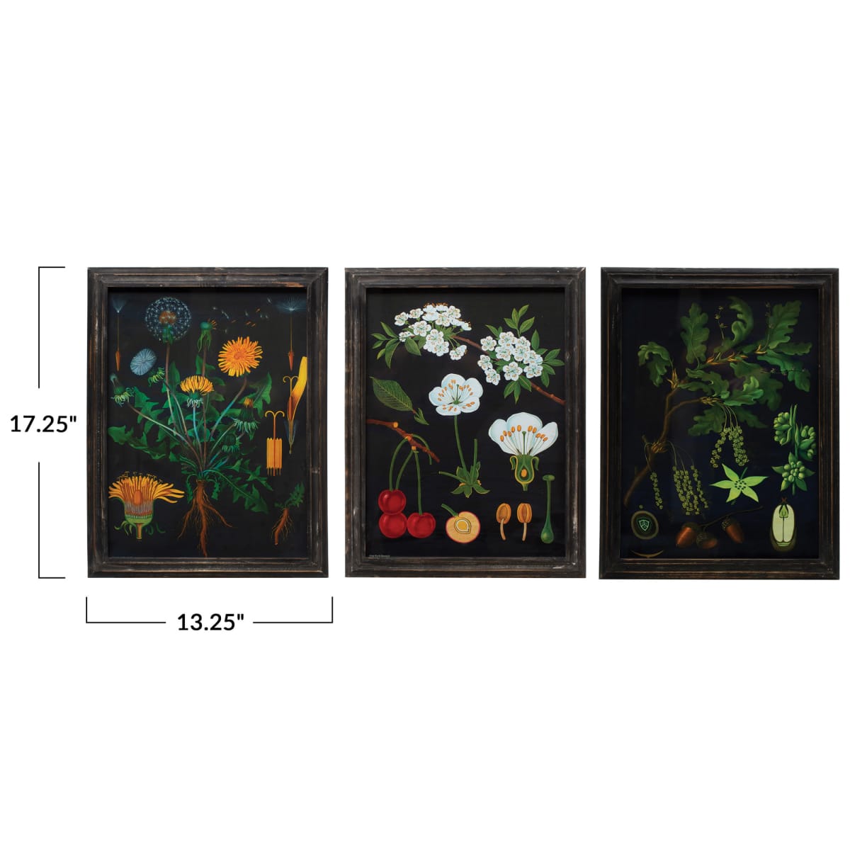 Cuadro floral con marco de madera3