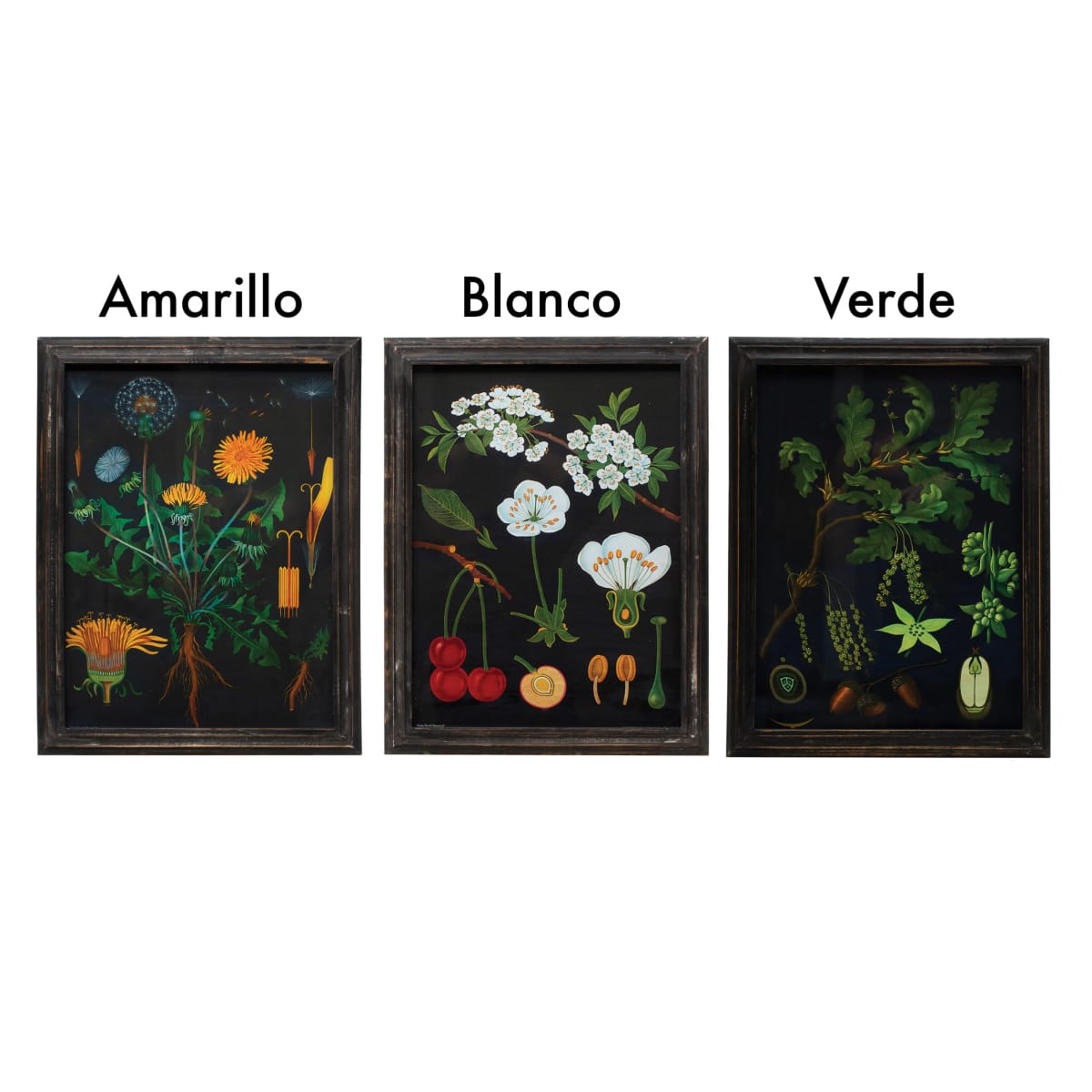 Cuadro floral con marco de madera1