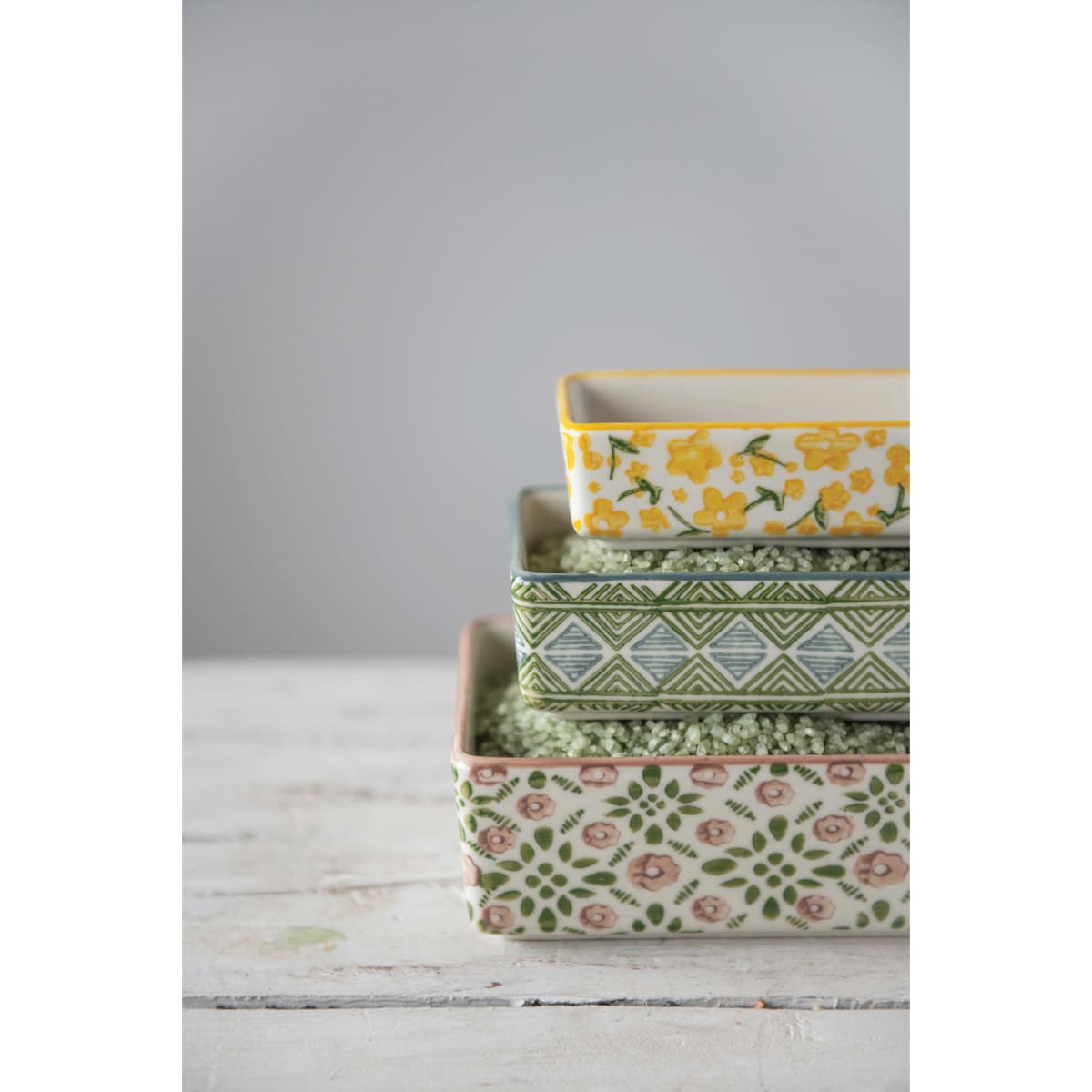 Pote rectangular cerámica colores2