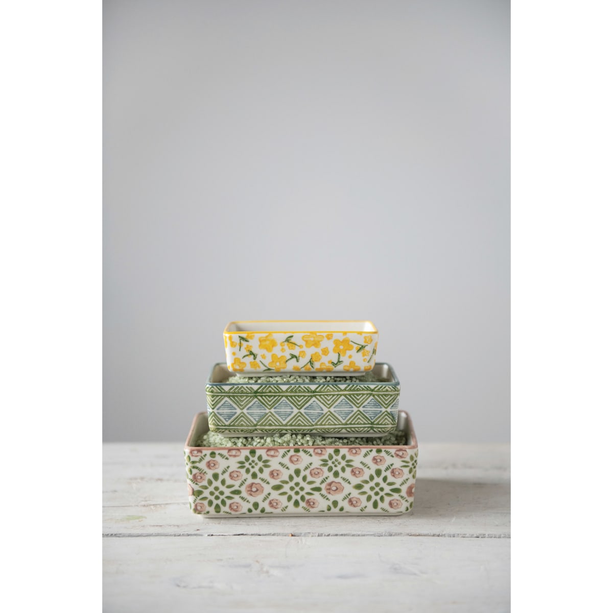 Pote rectangular cerámica colores3