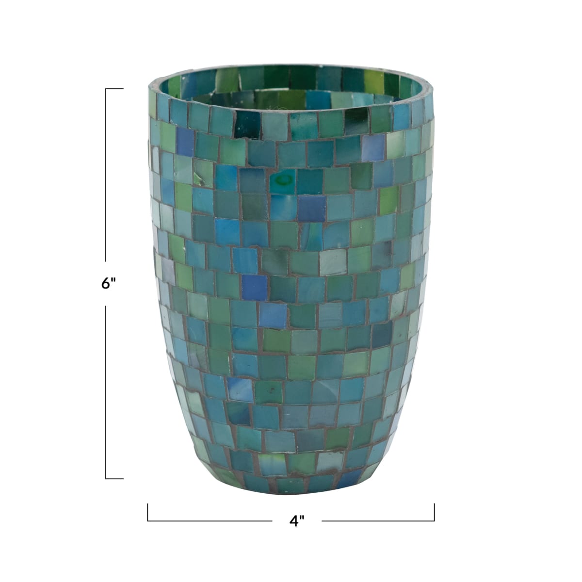 Florero de mosaico azul2