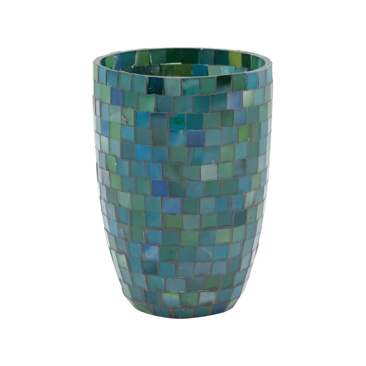 Florero de mosaico azul3