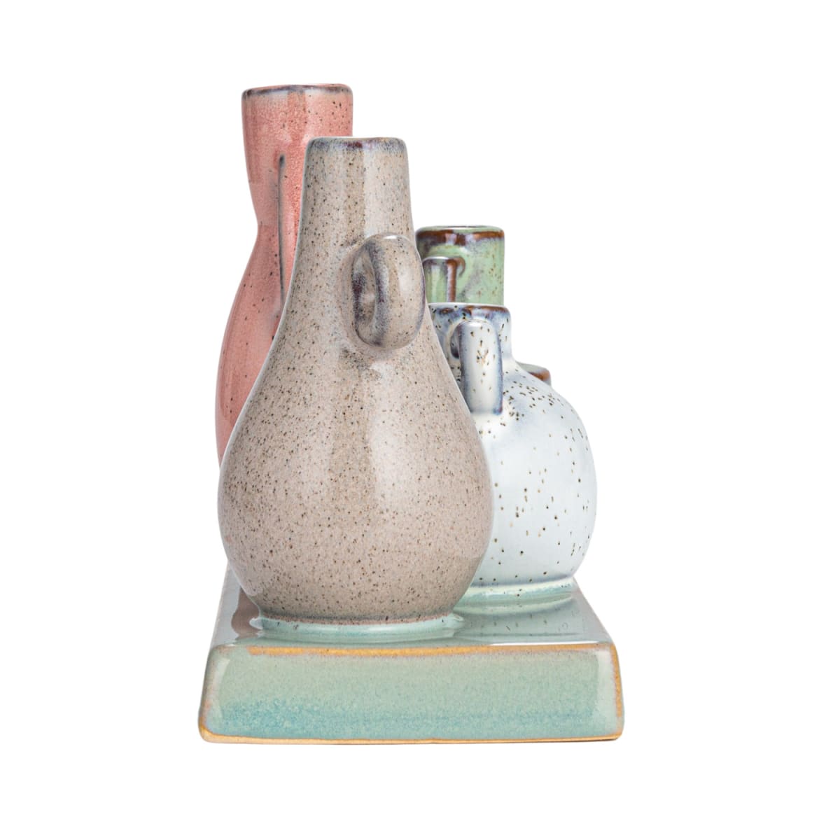 SET FLOREROS DE CERAMICA EN BASE3