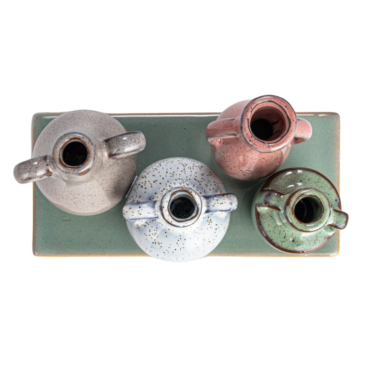 SET FLOREROS DE CERAMICA EN BASE5