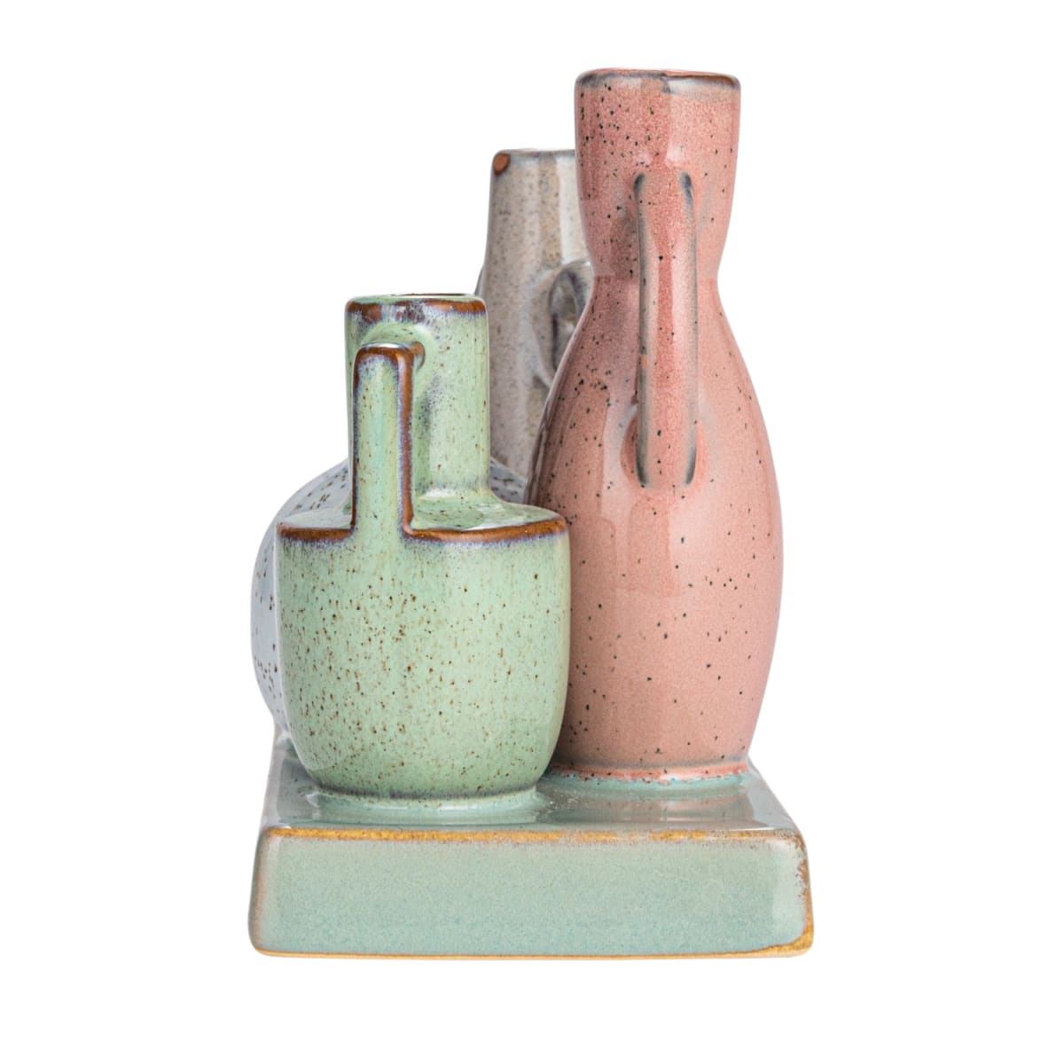 SET FLOREROS DE CERAMICA EN BASE6