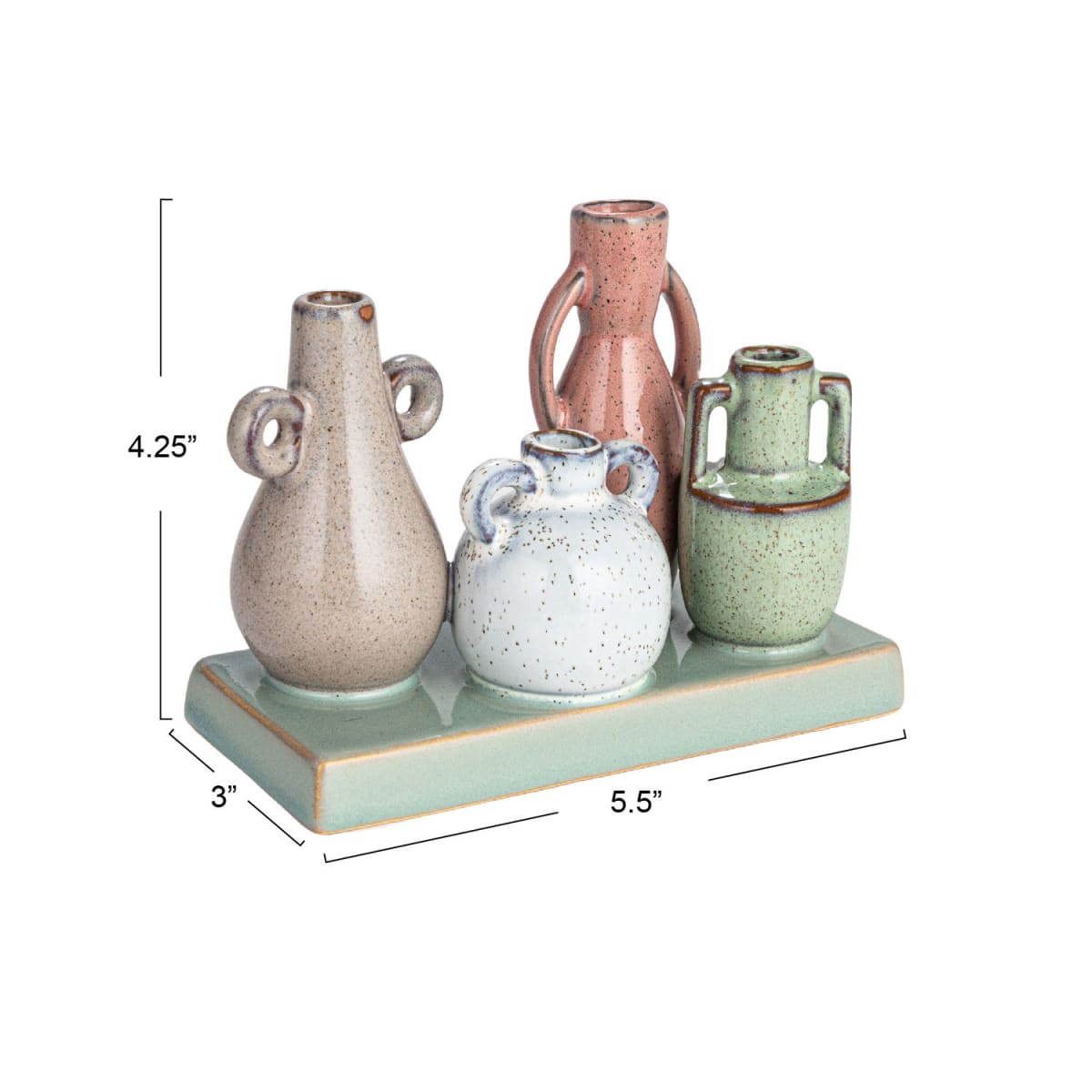 SET FLOREROS DE CERAMICA EN BASE7