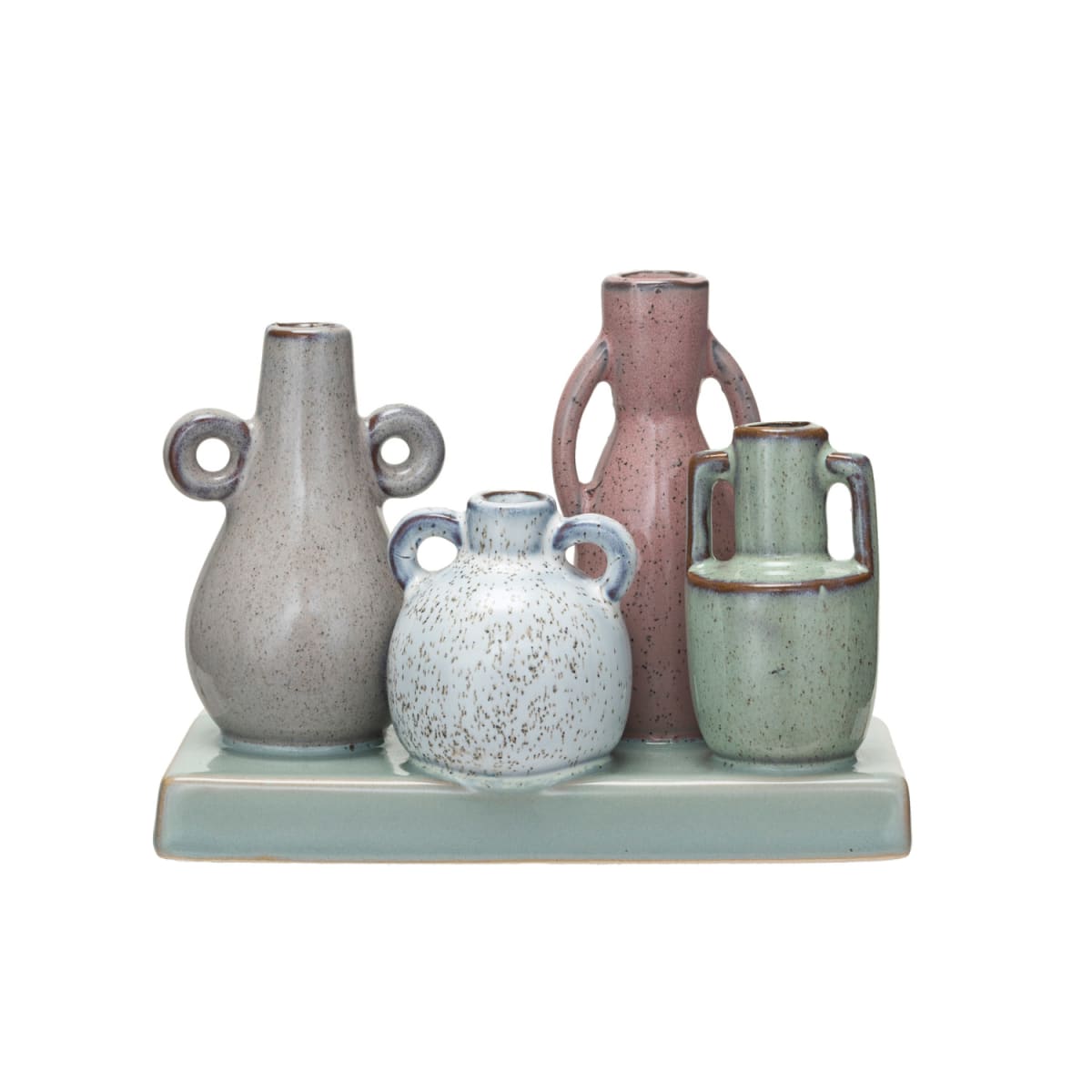 SET FLOREROS DE CERAMICA EN BASE1