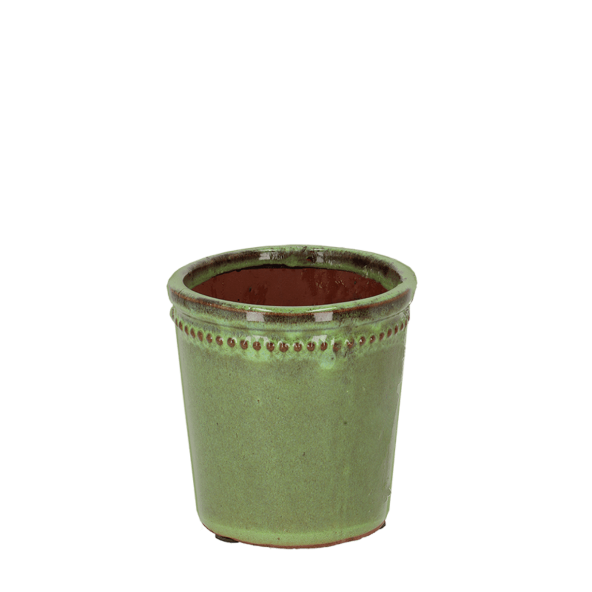 MACETERO CERAMICA VERDE1