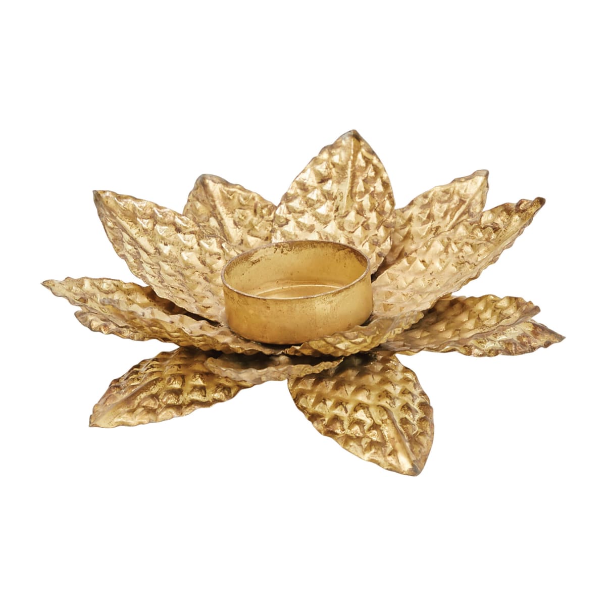 Porta vela hojas dorado2