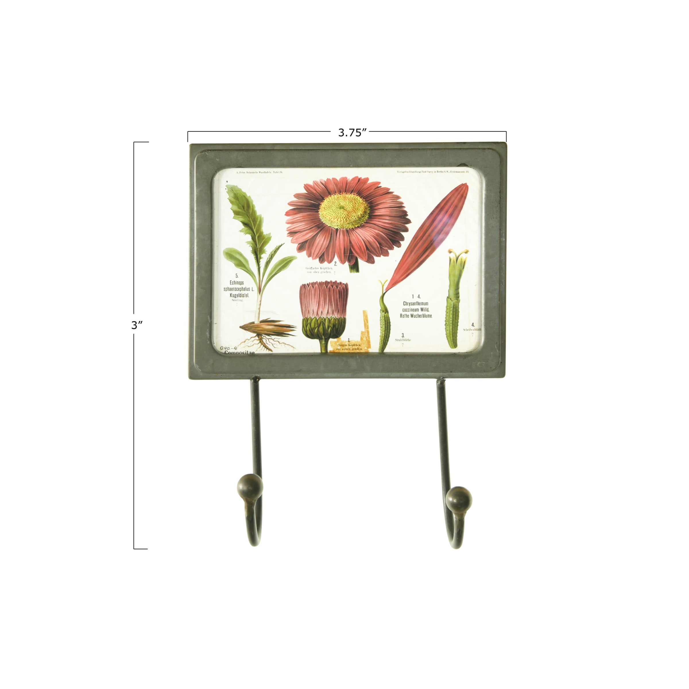 Percha con cartel de flores