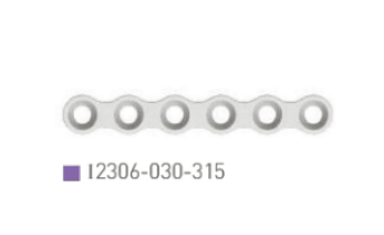 Placa Recta 2.3, 6 orif.