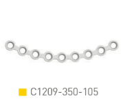 Placa en C 1.2, 9 orif.