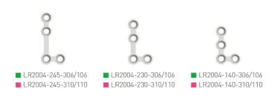 Placa en L Der. 2.0, 4 orif., Perfil 0,6