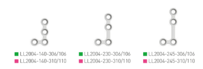 Placa en L Izq. 2.0, 5 orif.