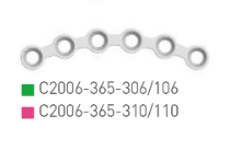 Placa en C Sistema 2.0, 6 orif.