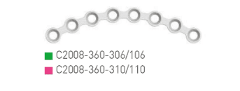 Placa en C 2.0, 8 orif.