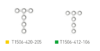 Placa en T, 1.5, 6 orif.