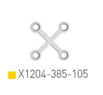 Placa en X 1.2, 4 orif.