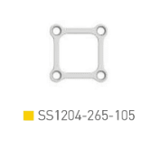 Placa cuadrada 1.2, 4 orif.