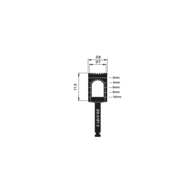 TREPHINE BUR 8.0/7.0 MM, 11.5 MM LONG