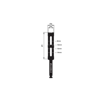 TREPHINE BUR 5.0/4.0 MM 21MM LONG IMPLANT REM