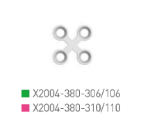 Placa en X, 2.0, 4 orif.