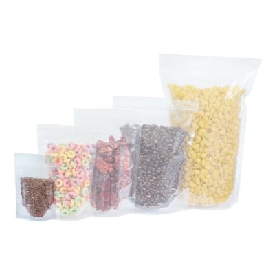 50 Bolsas Transparente Doypack 9x14x3 Cms Cierre Hermético1