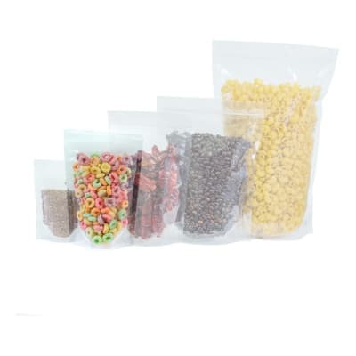 50 Bolsas Transparente Doypack 12x20x4 Cms Cierre Hermético
