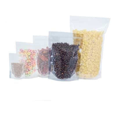 50 Bolsas Transparente Doypack 16x26x4 Cms Cierre Hermético