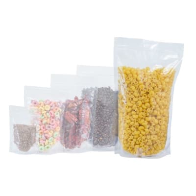 50 Bolsas Transparente Doypack 20x30x5 Cms Cierre Hermético1