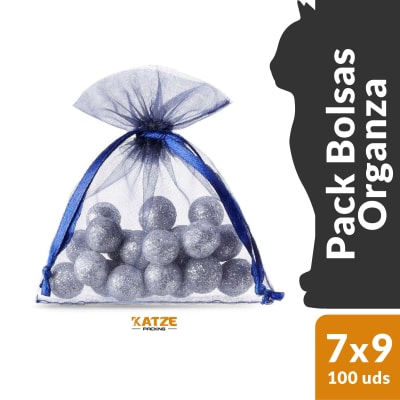 Pack 25Un. Organza 7x9 Azul