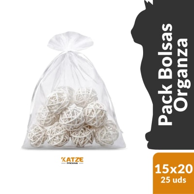 Pack 25Un. Organza 15x20 Blanco