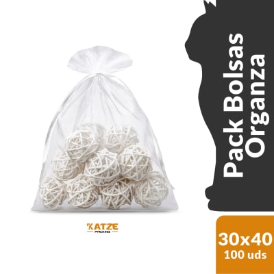 Pack 100Un. Organza 30x40 Blanco2