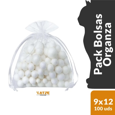 Pack 100Un. Organza 9x12 Blanco2
