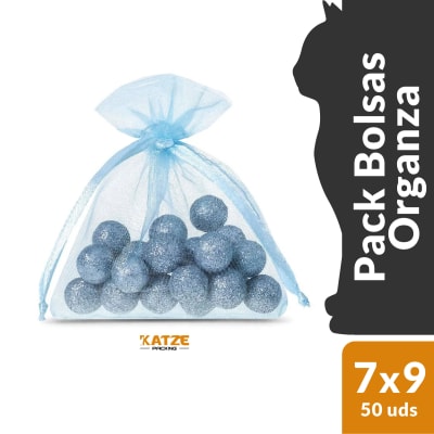 Pack 50Un. Organza 7x9 Celeste2