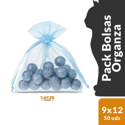 Pack 50Un. Organza 9x12 Celeste2