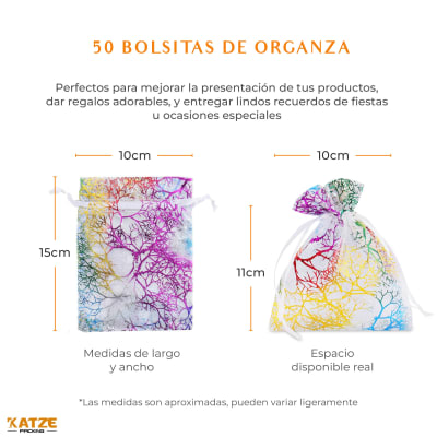 Pack 50Un. Organza 10x15 Coral