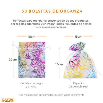 Pack 50Un. Organza 15x20 Coral