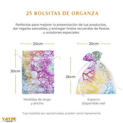 Pack 25Un. Organza 20x30 Coral