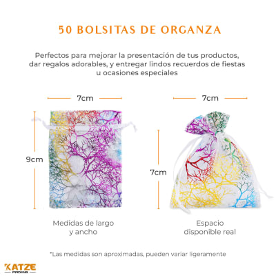 Pack 50Un. Organza 7x9 Coral