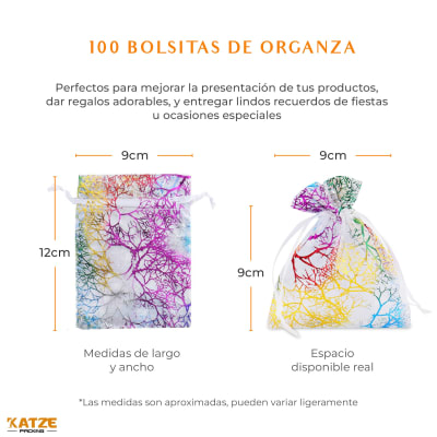 Pack 100Un. Organza 9x12 Coral