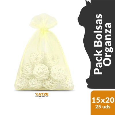 Pack 25Un. Organza 15x20 Crema2