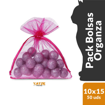 Pack 50Un. Organza 10x15 Fucsia2