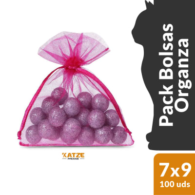 Pack 100Un. Organza 7x9 Fucsia
