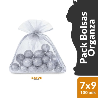 Pack 100Un. Organza 7x9 Gris