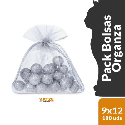 Pack 100Un. Organza 9x12 Gris2