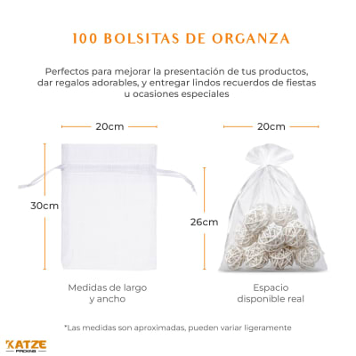 Pack 100Un. Organza 20x30 Mix
