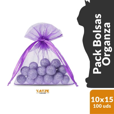 Pack 100Un. Organza 10x15 Morado