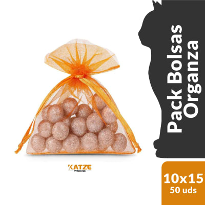 Pack 50Un. Organza 10x15 Naranjo